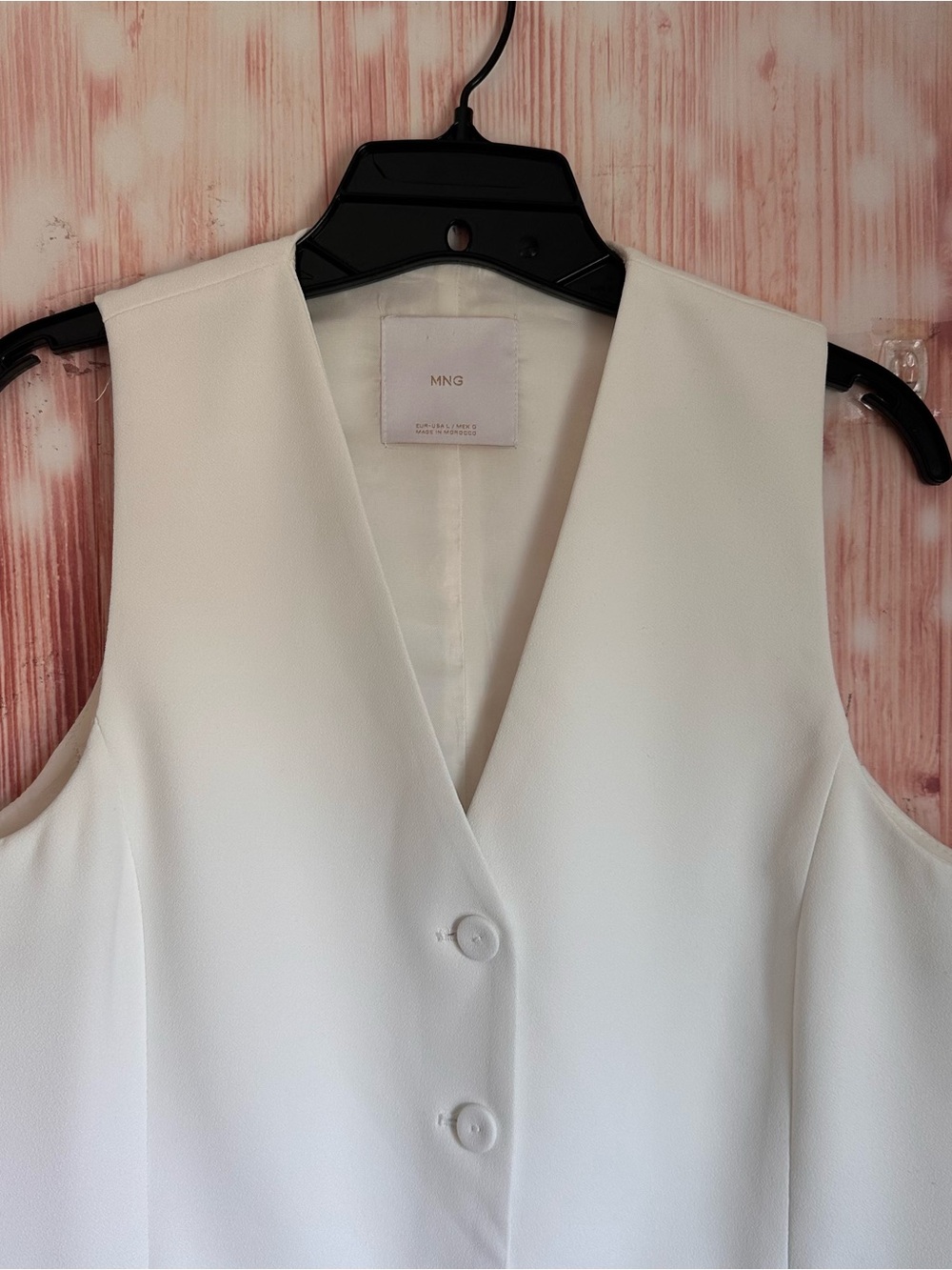Mango White Button Front V Neck Suit Vest Size L - Picture 3 of 12